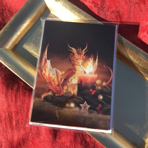 Tarjeta de Navidad del dragón - Paquetes