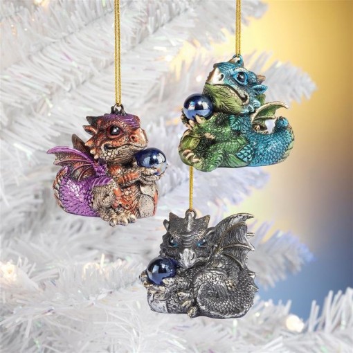 Baby Dragon Ornaments - Set of 3