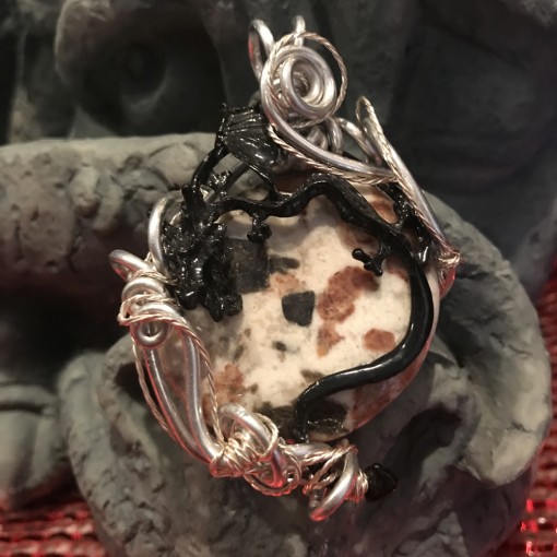 Stone Wrap Dragon Pendant - Jasper
