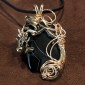 Stone Wrap Dragon Pendant - Black Onyx 2